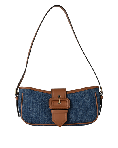 Denim Sling Bag, &pound;430, Handbags, Blue, Denim, Front view